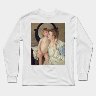 Mother and Child (The Oval Mirror) by Mary Cassatt Long Sleeve T-Shirt